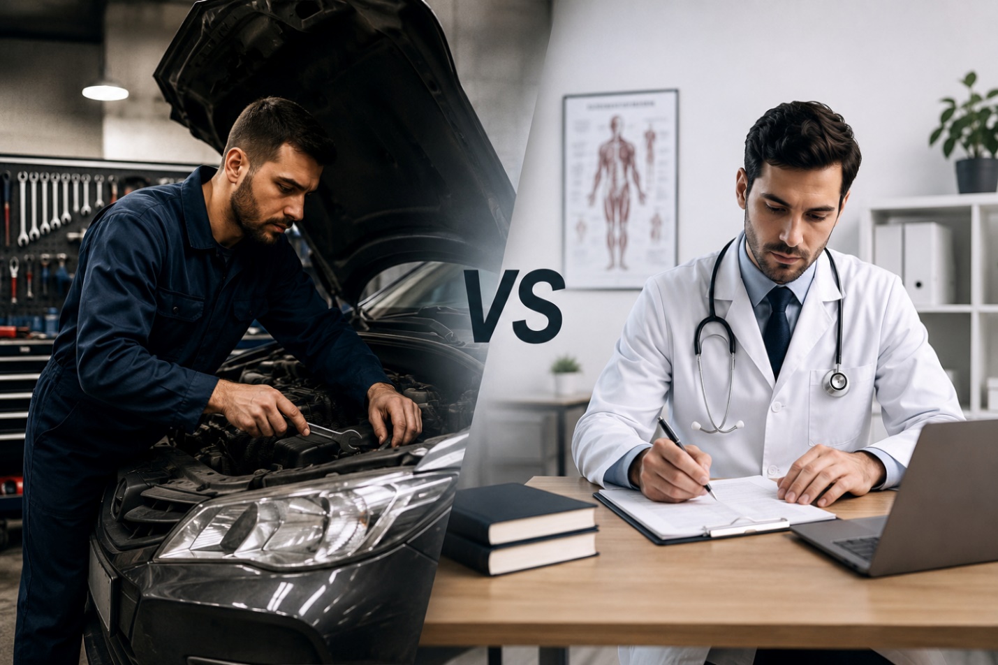 مقایسه شغل مکانیک خودرو با پزشکی؛ آیا واقعاً درآمد بیشتری وجود دارد؟